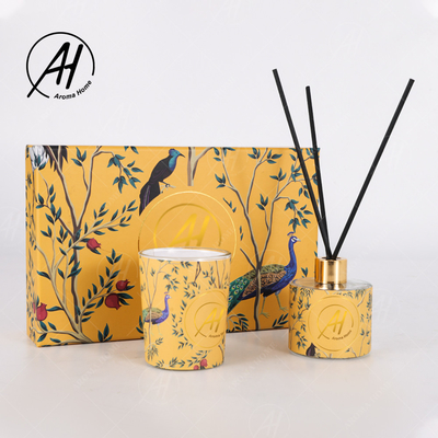 AROMA HOME Luxury Reed Diffuser Natural Oil Air Freshener Scent Candles Gift Set