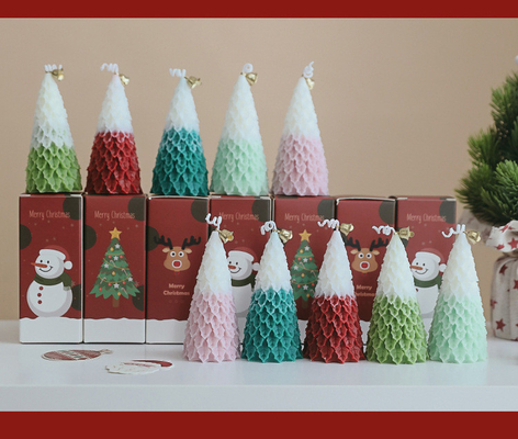 AROMA HOME ขายส่งต้นคริสต์มาสสุดหรูรูปทรงแปลกใหม่ขี้ผึ้งถั่วเหลืองเทียนหอม