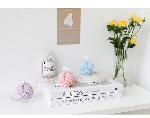 ไร้เดียงสาขนาดเล็ก Woolen Fragrance Creative Handmade Scented Candles Colorful