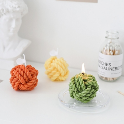 ไร้เดียงสาขนาดเล็ก Woolen Fragrance Creative Handmade Scented Candles Colorful