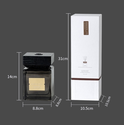 Square Luxury Black Glass Home Fragrance Reed Diffuser 500ml สำหรับวันหยุด
