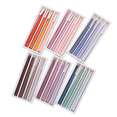 แฮนด์เมดไร้ควันไล่ระดับสีสูง Taper ดินเนอร์ขี้ผึ้งเทียนหอมพร้อมไส้ตะเกียงฝ้าย