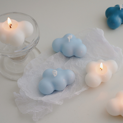 ของขวัญอารอมาธิปไตย INS เหรียญตกแต่งห้อง Custom สีเมฆขาว เทียนหอม