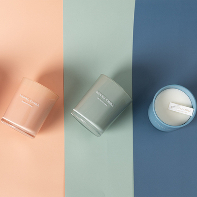 Aroma Home OEM ขี้ผึ้งถั่วเหลืองกำหนดเองแก้วพิมพ์เทียนหอม
