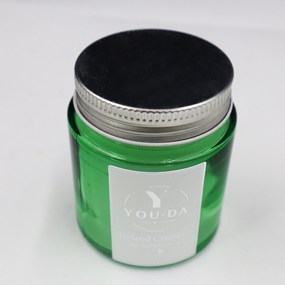 ขี้ผึ้งถั่วเหลืองหอมโฮมเมด Mason Jar Candles น้ำมันมะพร้าวในแก้วสีเขียว