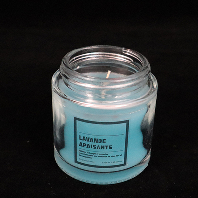 12 ออนซ์ Homemade Blue Glass Jam Jar Candles กลิ่นลาเวนเดอร์สำหรับห้องน้ำในห้องนอน