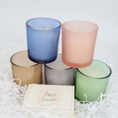 2022 Aroma Home เทียนหอมขี้ผึ้งถั่วเหลืองแก้วสีสันสดใส