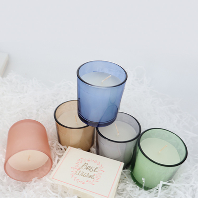 2022 Aroma Home เทียนหอมขี้ผึ้งถั่วเหลืองแก้วสีสันสดใส