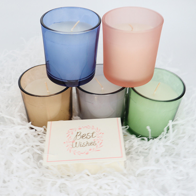 2022 Aroma Home เทียนหอมขี้ผึ้งถั่วเหลืองแก้วสีสันสดใส