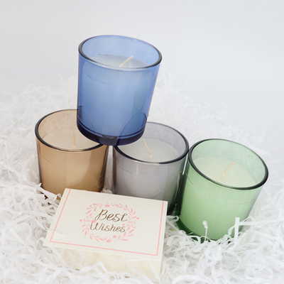 2022 Aroma Home เทียนหอมขี้ผึ้งถั่วเหลืองแก้วสีสันสดใส