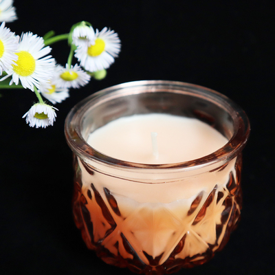 2022 Aroma Home เทียนหอมขี้ผึ้งถั่วเหลืองแก้วสีสันสดใส