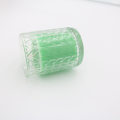 กำหนดเอง 7.5 ออนซ์ Green Votive Glass Jar เทียนหอมเทียนขี้ผึ้งถั่วเหลืองพร้อมฝาปิด