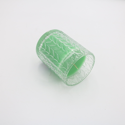 กำหนดเอง 7.5 ออนซ์ Green Votive Glass Jar เทียนหอมเทียนขี้ผึ้งถั่วเหลืองพร้อมฝาปิด