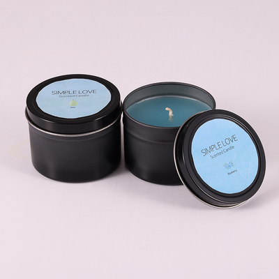OEM 2 Oz รีไซเคิล Matte Black Tin Can Candle สำหรับห้องนอน
