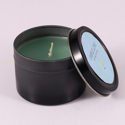 OEM 2 Oz รีไซเคิล Matte Black Tin Can Candle สำหรับห้องนอน