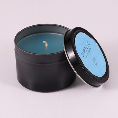 OEM 2 Oz รีไซเคิล Matte Black Tin Can Candle สำหรับห้องนอน