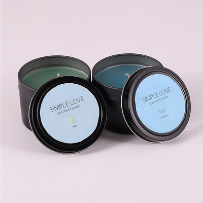OEM 2 Oz รีไซเคิล Matte Black Tin Can Candle สำหรับห้องนอน
