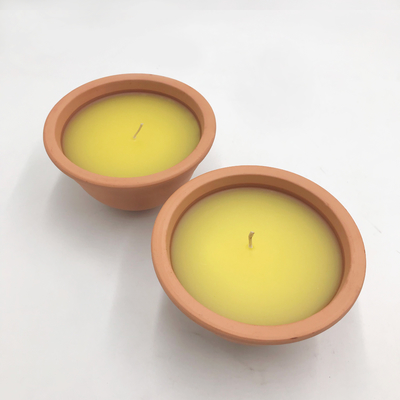 ในร่ม 7Oz กระถางดินเผา Citronella Garden Candles สำหรับยุง