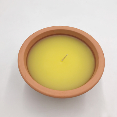 ในร่ม 7Oz กระถางดินเผา Citronella Garden Candles สำหรับยุง