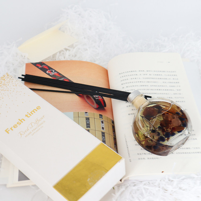 Aroma Reed Diffuser 100ml ชุดของขวัญสุดหรูพร้อมดอกไม้แห้งสีน้ำตาล