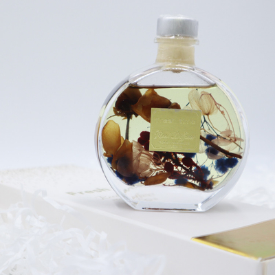 Aroma Reed Diffuser 100ml ชุดของขวัญสุดหรูพร้อมดอกไม้แห้งสีน้ำตาล