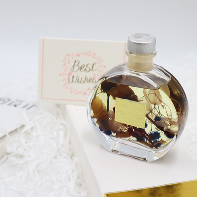 Aroma Reed Diffuser 100ml ชุดของขวัญสุดหรูพร้อมดอกไม้แห้งสีน้ำตาล