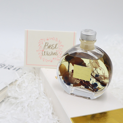 Aroma Reed Diffuser 100ml ชุดของขวัญสุดหรูพร้อมดอกไม้แห้งสีน้ำตาล