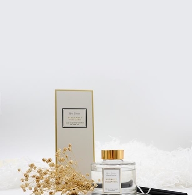Aroma Reed Diffuser 126ml ชุดของขวัญขวดกลมหรูหราพร้อมฝาปิดสีทอง
