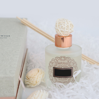 ชุดของขวัญขวดกลม Aroma Reed Diffuser หรูหรา 126 มล. พร้อมดอกโซล่า