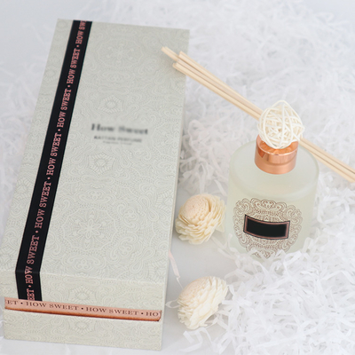 ชุดของขวัญขวดกลม Aroma Reed Diffuser หรูหรา 126 มล. พร้อมดอกโซล่า