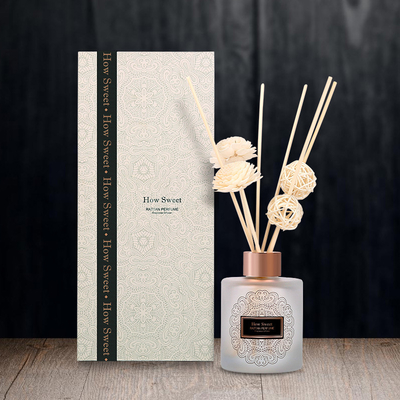ชุดของขวัญขวดกลม Aroma Reed Diffuser หรูหรา 126 มล. พร้อมดอกโซล่า