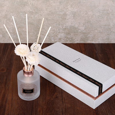 ชุดของขวัญขวดกลม Aroma Reed Diffuser หรูหรา 126 มล. พร้อมดอกโซล่า