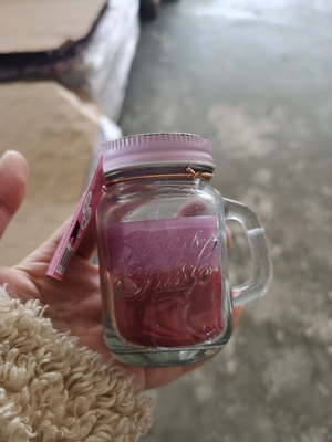 Aroma Home ขี้ผึ้งถั่วเหลืองน่ารัก Mason Jar เทียนหอมแบบกำหนดเองพร้อมที่จับ