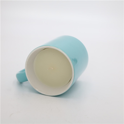 Aroma Home Shiny Blue Round Tea Cup เทียนถั่วเหลืองเซรามิกหอม 5.5oz