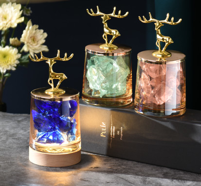 Custom Natural Reed Diffuser Room น้ำหอม 100 มล. พร้อมการตกแต่งกวางปลอม