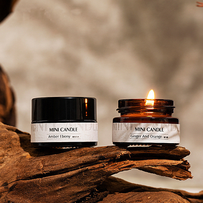 เทียนหอมอโรมามินิแอมเบอร์แก้ว 3oz Mason Jar Candle For Sleep Spa